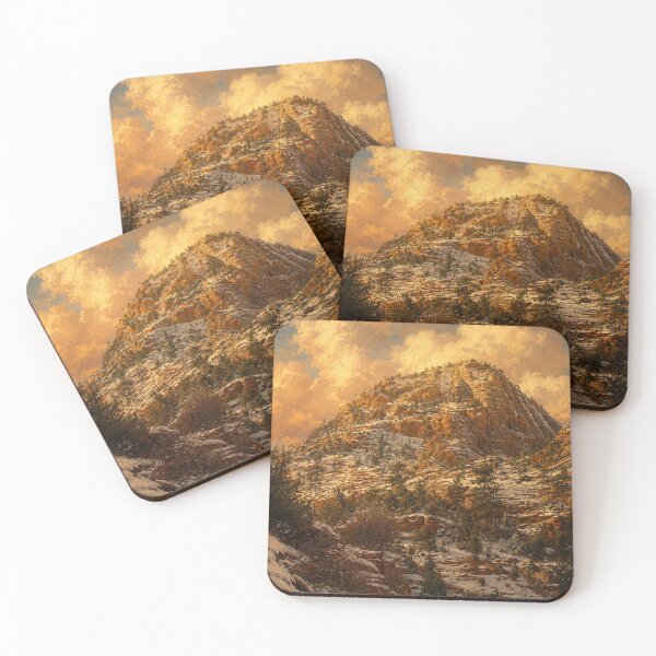 Item preview, Zion National Park Sandstone Dome — Painterly Winter Landscape designed and sold by kornkobart.