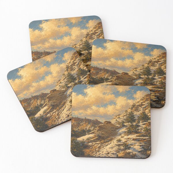 Item preview, Zion National Park Slickrock Ridge — Painterly Winter Landscape designed and sold by kornkobart.