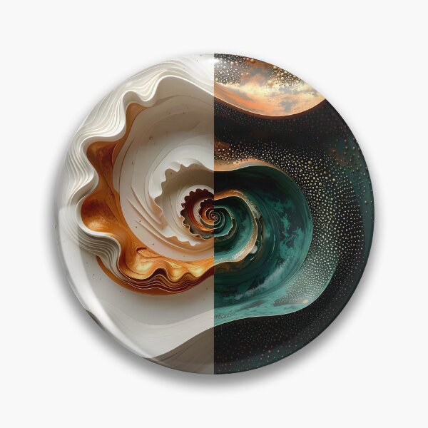Item preview, Dual Nature Spiral Design in Copper and White designed and sold by Vicky Brago-Mitchell®.