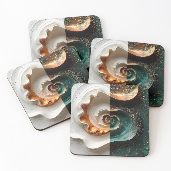 Item preview, Dual Nature Spiral Design in Copper and White designed and sold by Vicky Brago-Mitchell®.