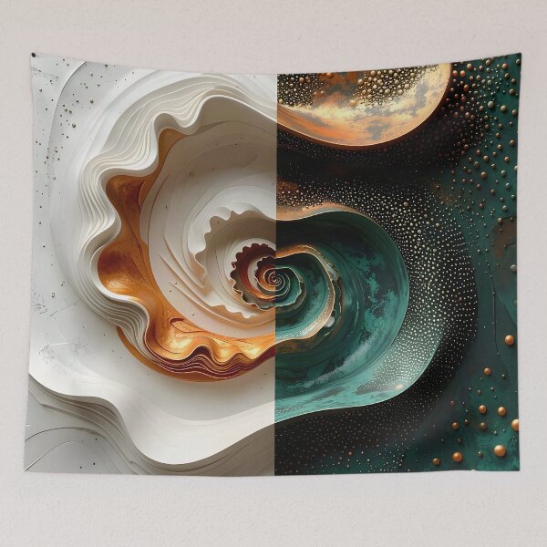 Item preview, Dual Nature Spiral Design in Copper and White designed and sold by Vicky Brago-Mitchell®.