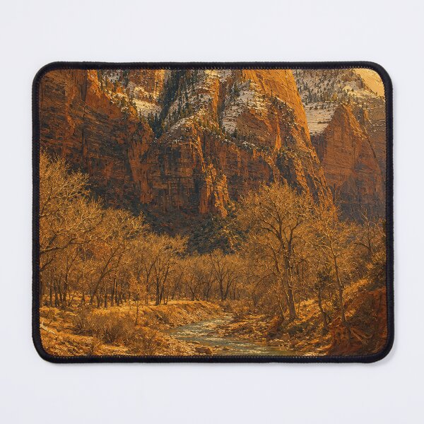 Item preview, Zion National Park Virgin River Canyon — Painterly Winter Landscape designed and sold by kornkobart.