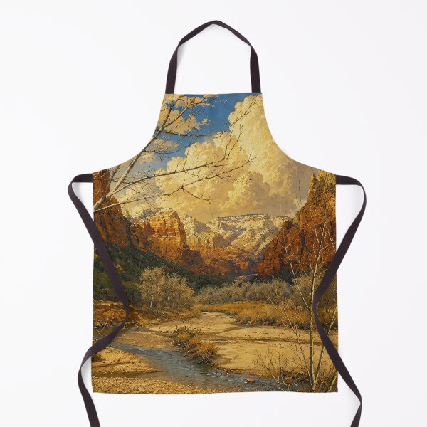 Item preview, Zion National Park — Golden Winter Canyon, Painterly Landscape designed and sold by kornkobart.