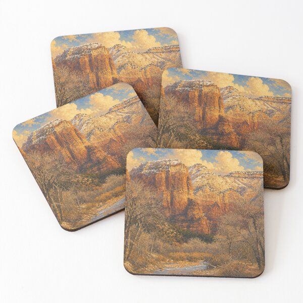 Item preview, The Watchman and Virgin River, Zion National Park — Painterly Winter Landscape designed and sold by kornkobart.