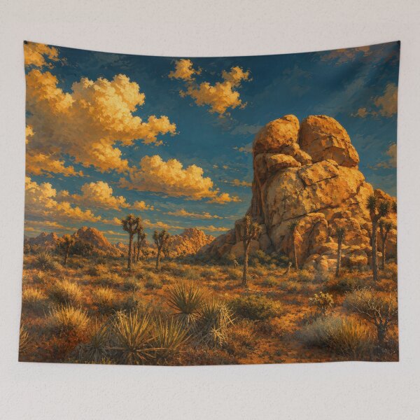 Item preview, Joshua Trees and Granite Boulders — Painterly Desert Art designed and sold by kornkobart.