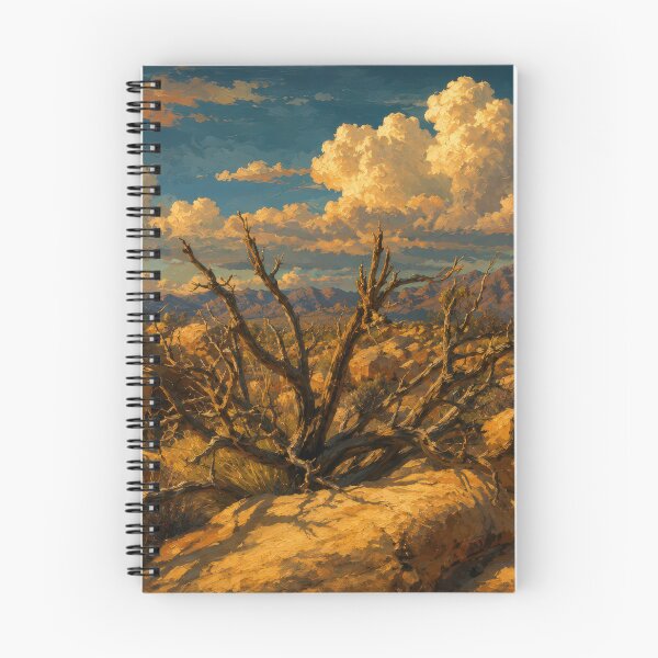 Item preview, Joshua Tree Desert at Golden Hour — Painterly Landscape with Mountain Range designed and sold by kornkobart.