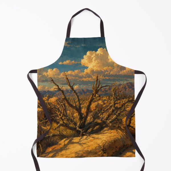 Item preview, Joshua Tree Desert at Golden Hour — Painterly Landscape with Mountain Range designed and sold by kornkobart.