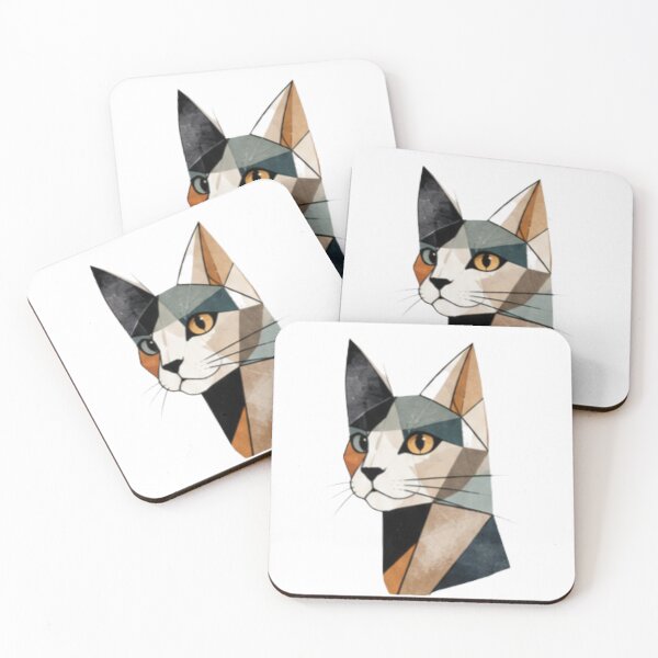 Item preview, Geometric Polygon Cat Portrait designed and sold by MyCalmDraw.