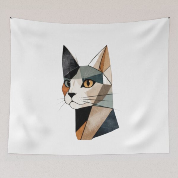 Item preview, Geometric Polygon Cat Portrait designed and sold by MyCalmDraw.