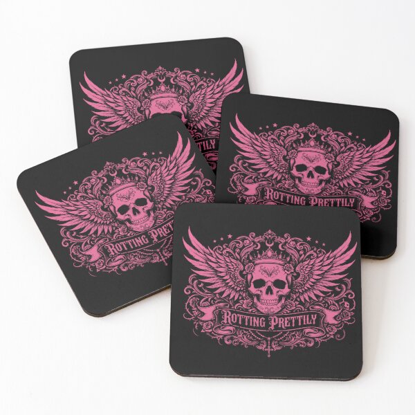 Item preview, Rotting Prettily — Pink Skull Crown Wings Gothic Art Print | Dark Feminine Punk Queen T-Shirt designed and sold by ArtofDari.