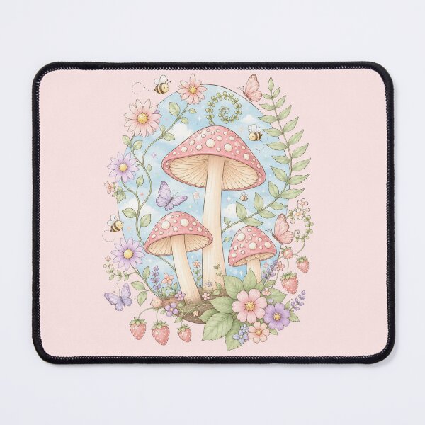Item preview, Enchanted Mushrooms in a Floral Garden designed and sold by couragecriativa.