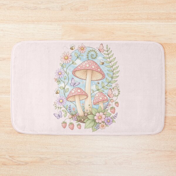 Item preview, Enchanted Mushrooms in a Floral Garden designed and sold by couragecriativa.