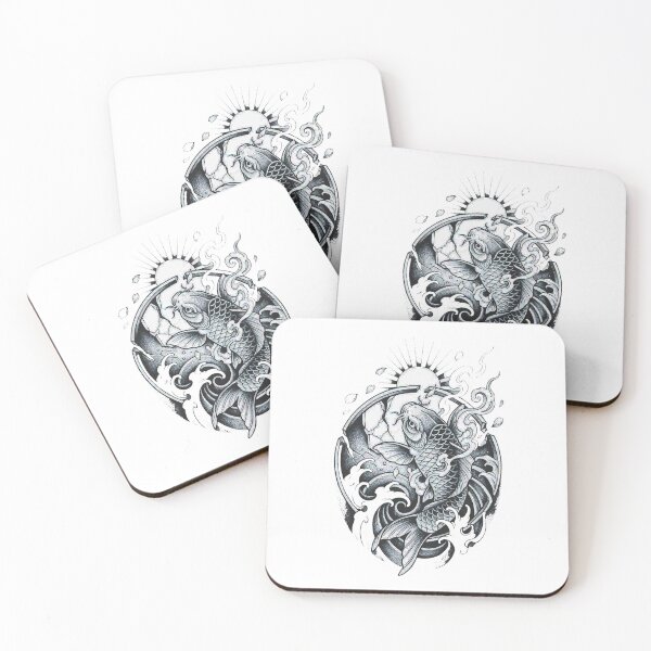Item preview, Mystic Koi Fish Under Moon Japanese designed and sold by Mystic & Celestial Art.