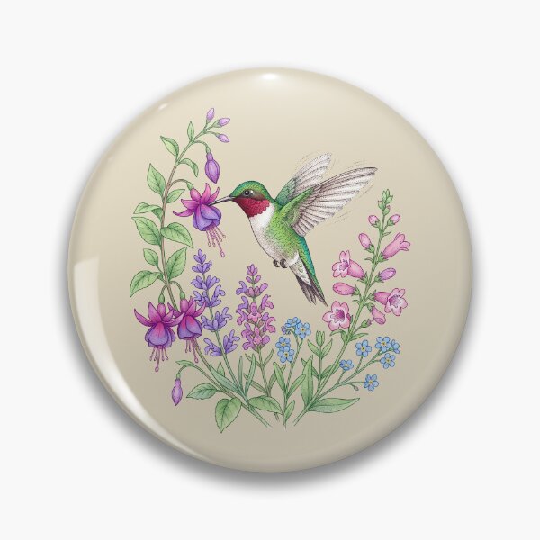 Item preview, Watercolor Hummingbird with Wildflowers designed and sold by Aureluxe.