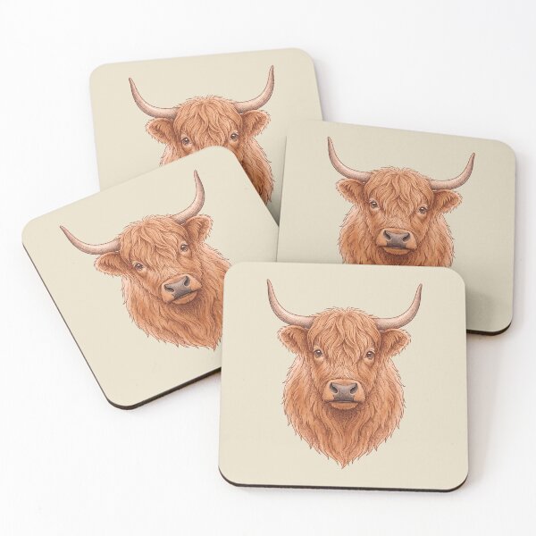 Item preview, Watercolor Highland Cow Portrait designed and sold by Aureluxe.