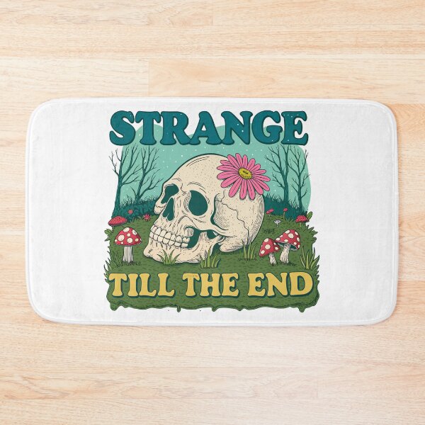 Item preview, Strange Till the End – Vintage Psychedelic Skull & Mushroom T-Shirt Design designed and sold by Truth Pixel.