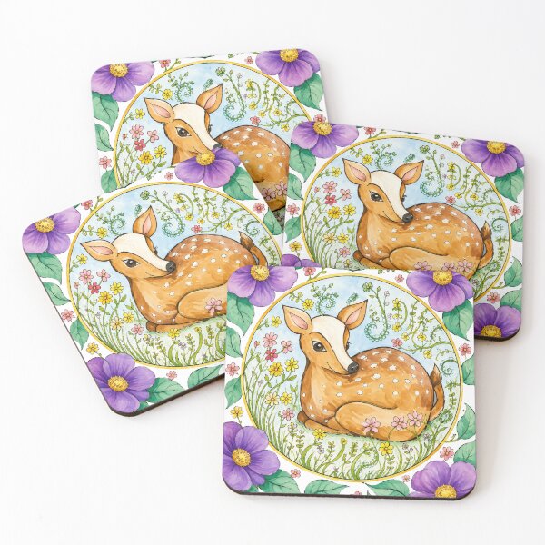 Item preview, Fawn Resting in a Floral Garden designed and sold by couragecriativa.