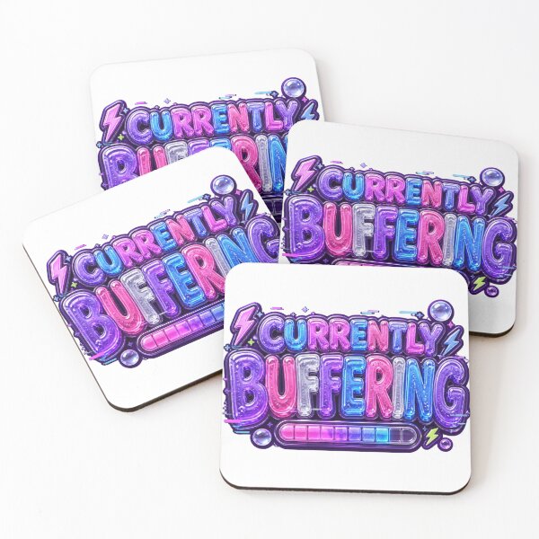 Item preview, Currently Buffering Funny Tech Sticker | Y2K Gummy Typography | Gamer & Programmer Humor designed and sold by DonnaByPT.