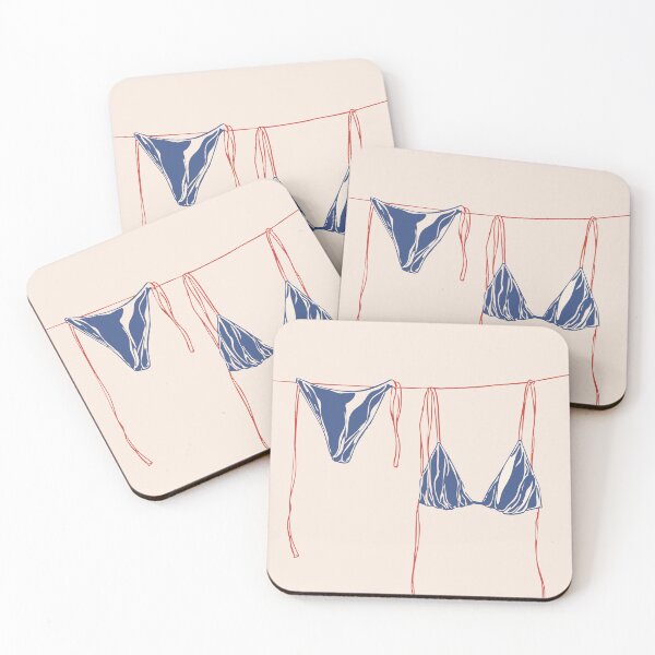 Item preview, Blue Bikini Clothesline Minimalistic Summer designed and sold by mauikauai.