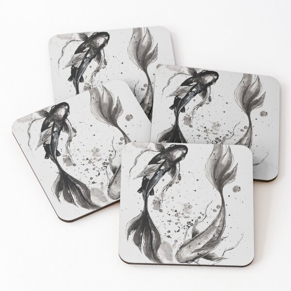 Item preview, EIEN NO KIZUNA | Koi Fish Yin Yang Ink Painting | Japanese Symbolic Art designed and sold by CaroEscalante.