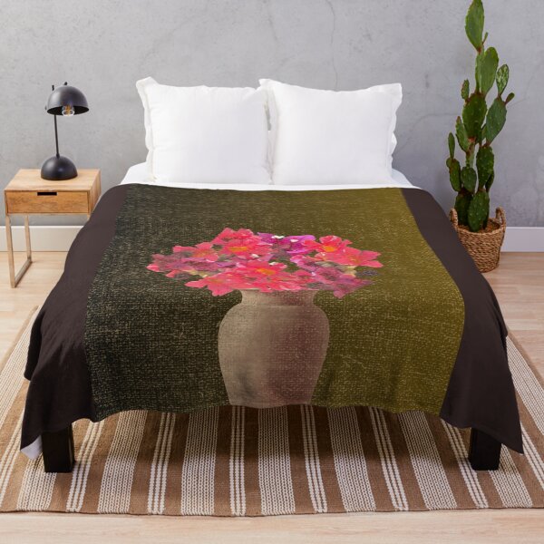 Item preview, Painterly pink flowers still life photography designed and sold by RhoQA.