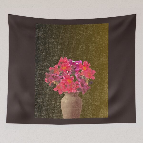 Item preview, Painterly pink flowers still life photography  designed and sold by RhoQA.