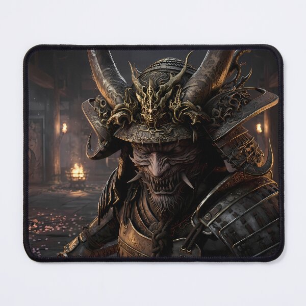 Item preview, Dark Samurai Warrior Horned Helmet Temple designed and sold by GalleryBrisArt.
