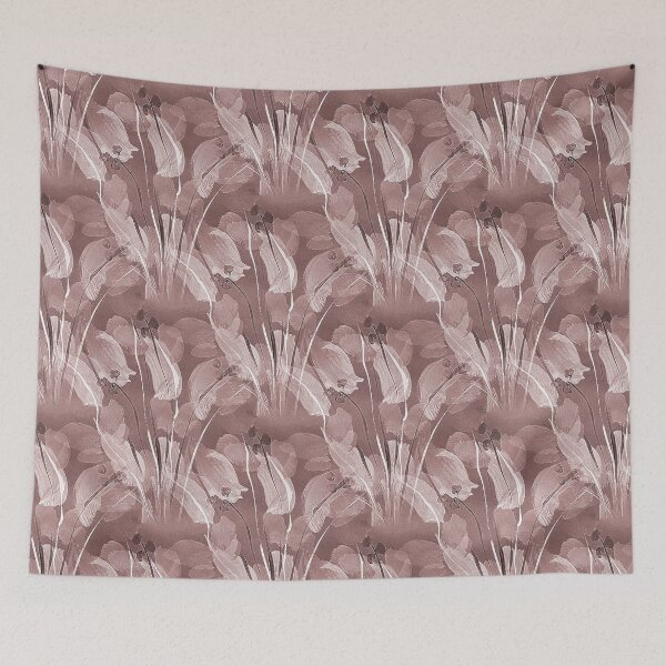 Item preview, Spring Monochromatic Garden Flowers in Maroon designed and sold by Artistestella.