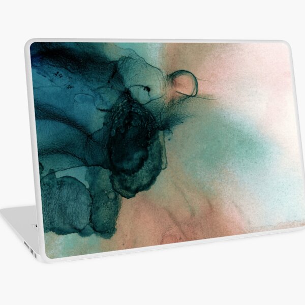 Blue and Peach Abstract Painting Laptop Skin