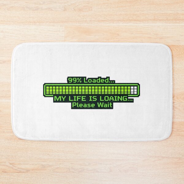Item preview, My Life Is Loading Funny Retro Gamer Geek Typography designed and sold by Amituniqdesign .