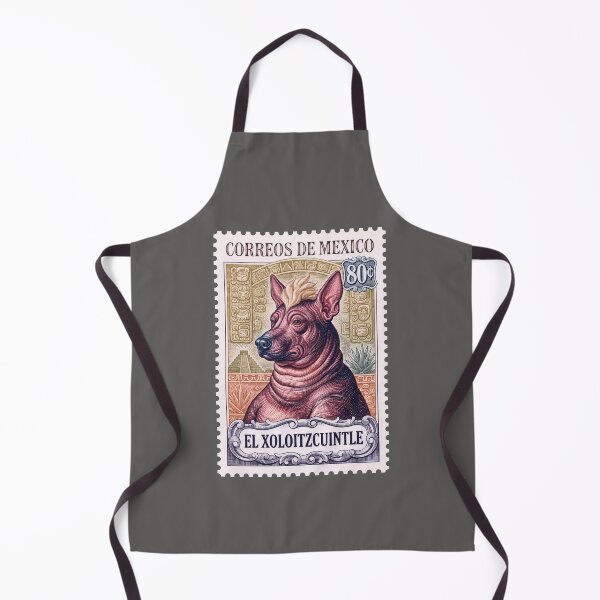 Item preview, Vintage Mexican Xoloitzcuintle Postage Stamp – Aztec Hairless Dog Engraving designed and sold by retrographics.
