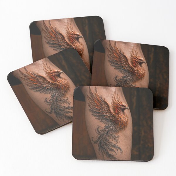 Item preview, Phoenix Wing Tattoo On Calf designed and sold by Diego Re.