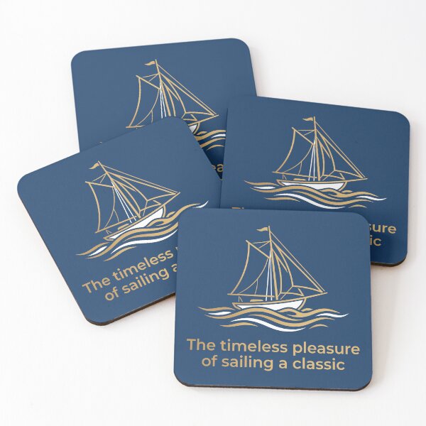 Item preview, Classic Sailing Boat Nautical Line Art The Timeless Pleasure Quote designed and sold by KiwiRider.