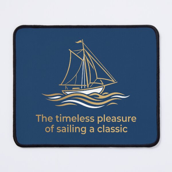 Item preview, Classic Sailing Boat Nautical Line Art The Timeless Pleasure Quote designed and sold by KiwiRider.