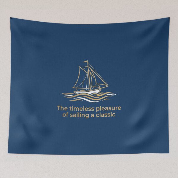 Item preview, Classic Sailing Boat Nautical Line Art The Timeless Pleasure Quote designed and sold by KiwiRider.