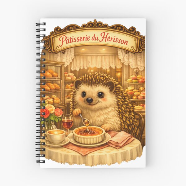 Item preview, Pâtisserie du Hérisson – Hedgehog Enjoying Crème Brûlée in a French Pâtisserie designed and sold by Shadowframe Studios.