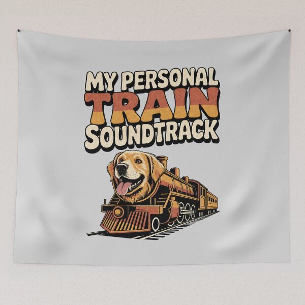 Item preview, Funny Golden Retriever Train – My Personal Train Soundtrack designed and sold by PixelBlob.