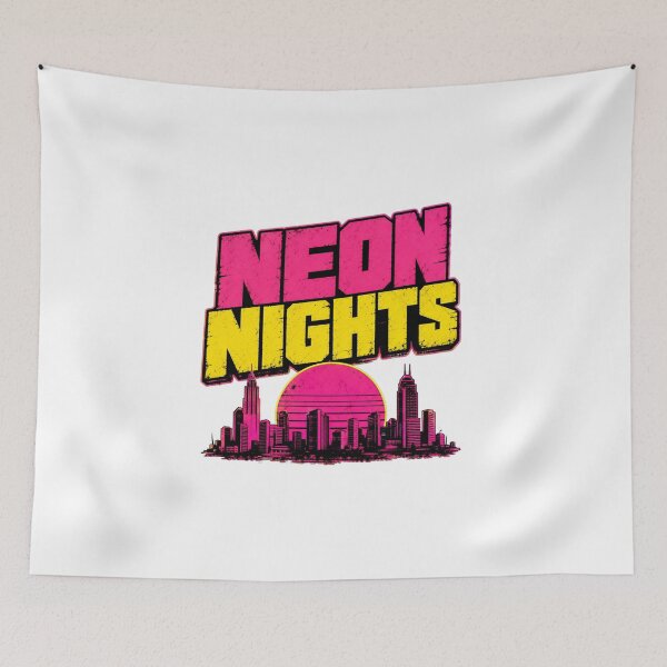 Item preview, Neon Nights - Retro 80s Synthwave Skyline designed and sold by Wear-X.