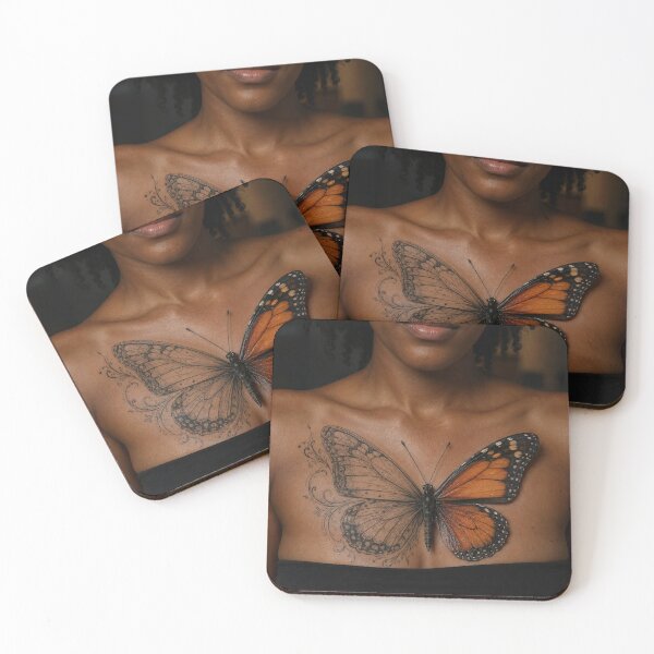 Item preview, Monarch Butterfly Chest Tattoo Art designed and sold by Diego Re.