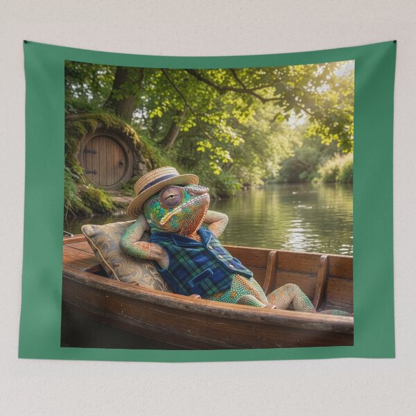 Item preview, Colorful Chameleon Drifting and Daydreaming on the River designed and sold by Tridentulus.