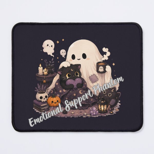 Item preview, Emotional Support Phantom Cute Ghost Black Cat designed and sold by NESTORY-Studio.