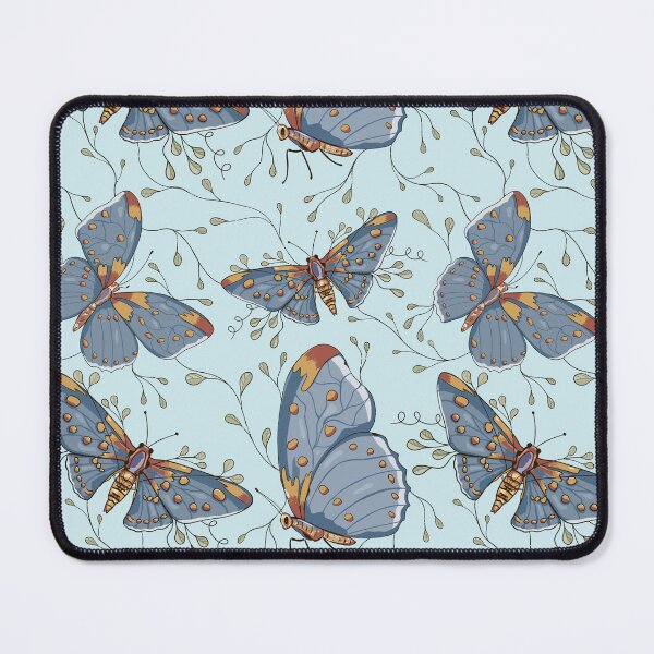 Item preview, Moth Botanical Pattern - Blue Sky Naturalist Seamless Design designed and sold by Zymetryart.