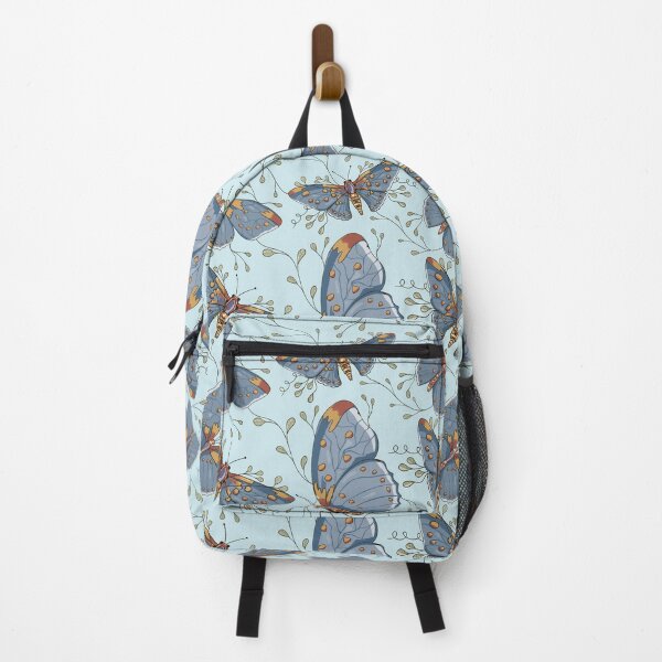 Item preview, Moth Botanical Pattern - Blue Sky Naturalist Seamless Design designed and sold by Zymetryart.