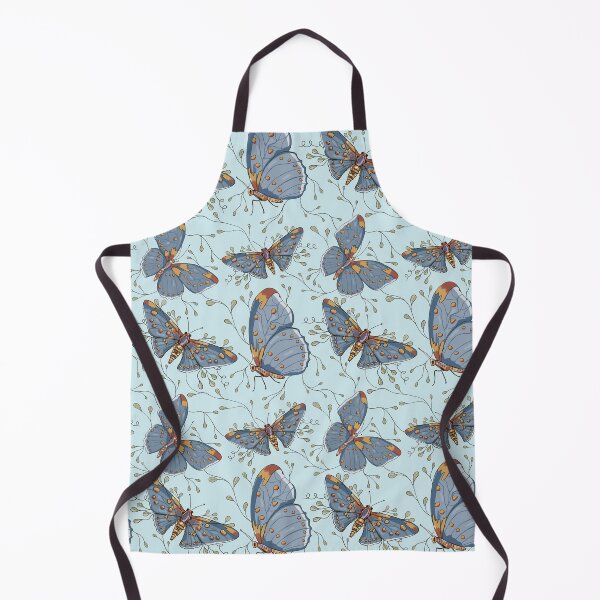 Item preview, Moth Botanical Pattern - Blue Sky Naturalist Seamless Design designed and sold by Zymetryart.