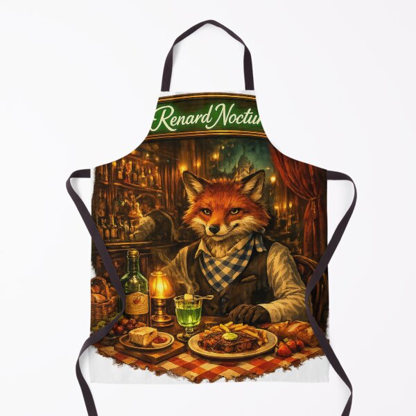 Item preview, Le Renard Nocturne – Fox Drinking Absinthe in Paris Nightlife Illustration designed and sold by Shadowframe Studios.