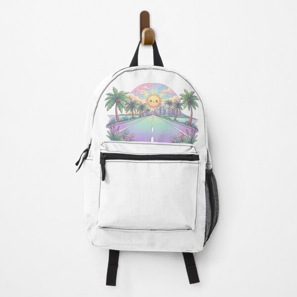 Item preview, Kawaii Good Vibes Road Trip - Cute Pastel Retro Sunset Landscape designed and sold by Amituniqdesign .