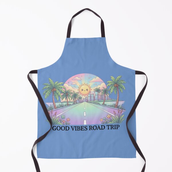 Item preview, Kawaii Good Vibes Road Trip - Cute Pastel Retro Sunset Landscape designed and sold by Amituniqdesign .