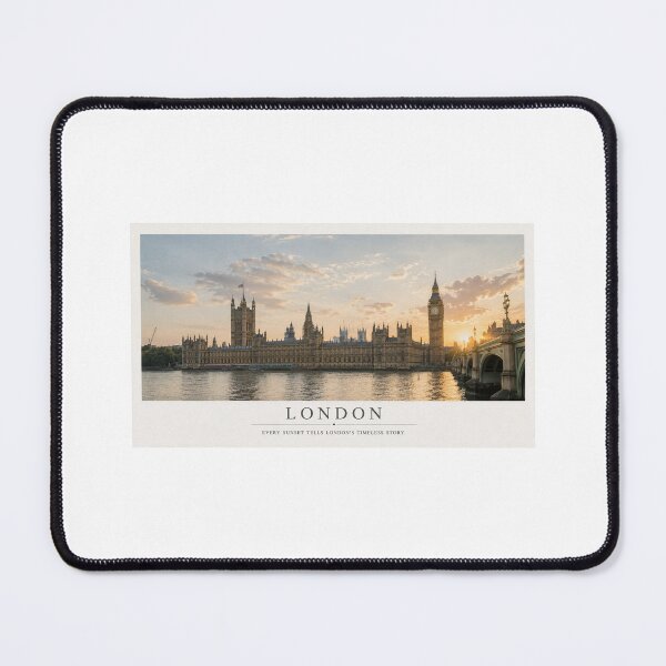 Item preview, London Sunset Travel Poster | Big Ben & Houses of Parliament Fine Art Print designed and sold by Wandered North.