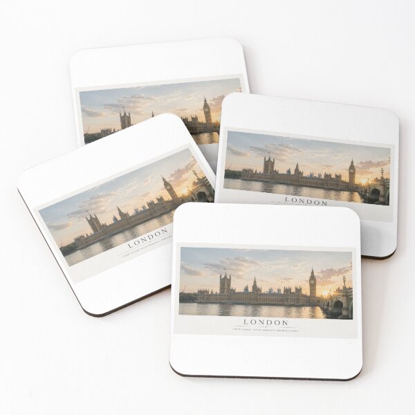 Item preview, London Sunset Travel Poster | Big Ben & Houses of Parliament Fine Art Print designed and sold by Wandered North.
