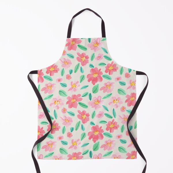 Item preview, Pink Watercolour Camellias Flowers Cream background designed and sold by Lozzie Eliza Designs.